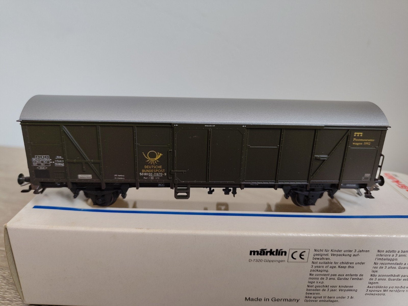 Märklin 4736S - Postwagen, special postmuseum 1991, Wisselstroom, Wagon, Ophalen of Verzenden, Zo goed als nieuw