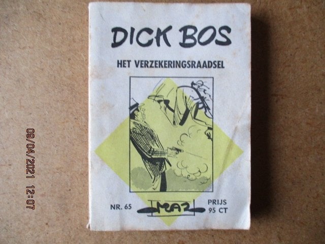 adv0892 dick bos 65 het verzekeringsraadsel, Eén stripboek, Ophalen, Gelezen