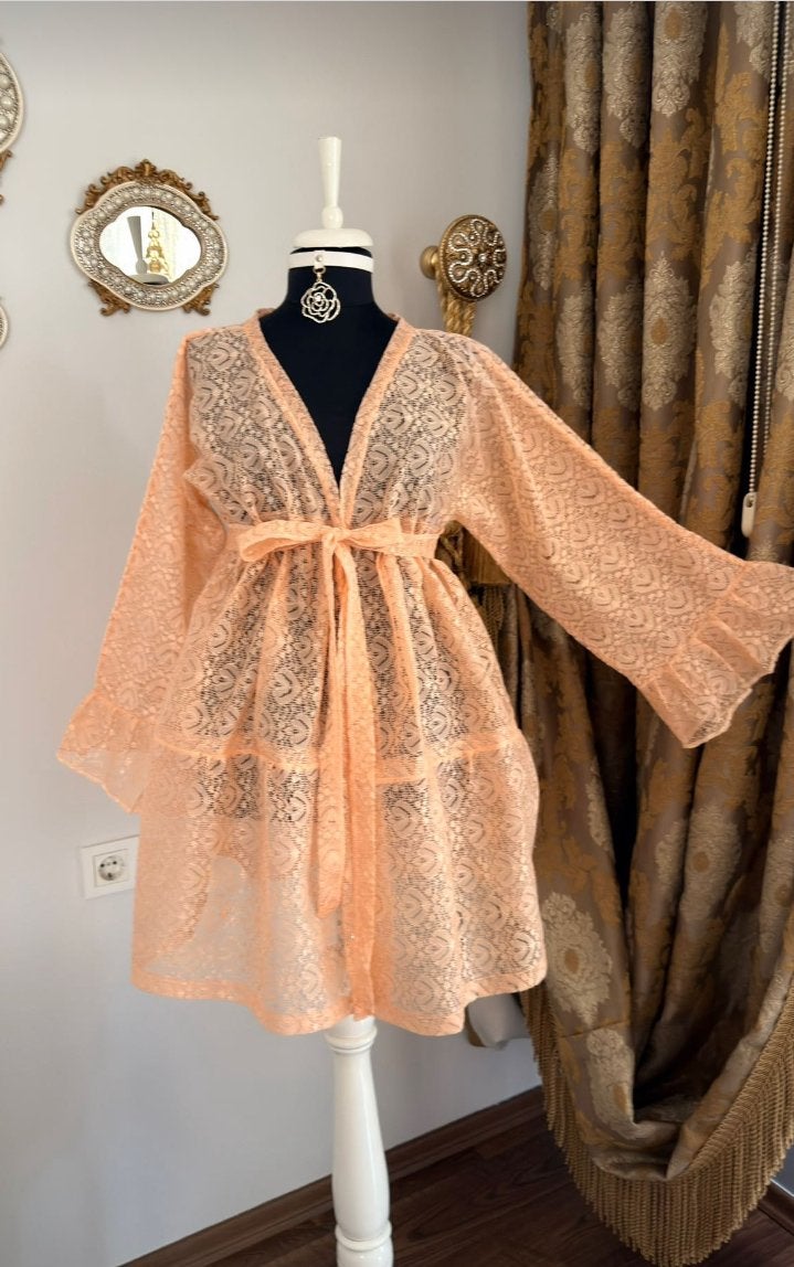 Nieuw handgemaakte kimono - Elegant en uniek, Kleding | Dames, Jurken, Nieuw, Oranje, Boven de knie, Ophalen