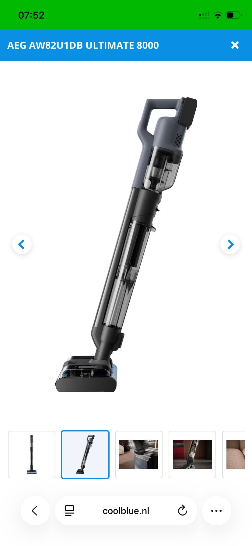 AEG AW82U1DB ULTIMATE 8000 Dweilstofzuiger - Nieuwstaat, Witgoed en Apparatuur, Stofzuigers, Reservoir, AEG, Ophalen, Combi-reiniger