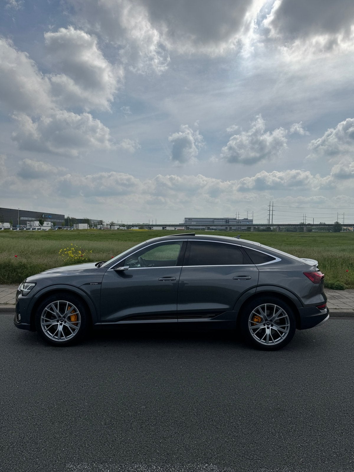 Audi e-tron 50 Quattro 313pk 2020 Grijs, Auto's, Audi, Particulier, e-tron, 360° camera, 4x4, ABS, Achteruitrijcamera, Adaptieve lichten