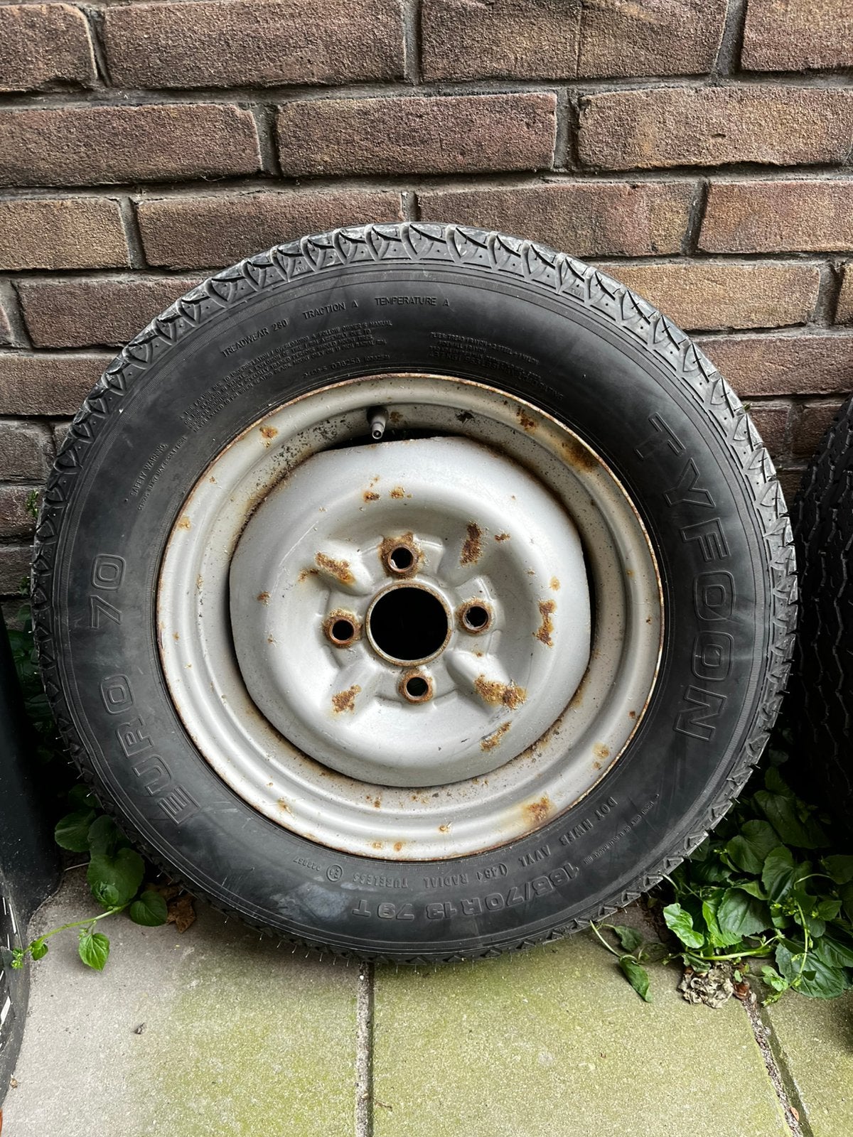 2x stalen velg voor 165/70 R13 band., Auto diversen, Aanhangwagen-onderdelen, Ophalen, Gebruikt