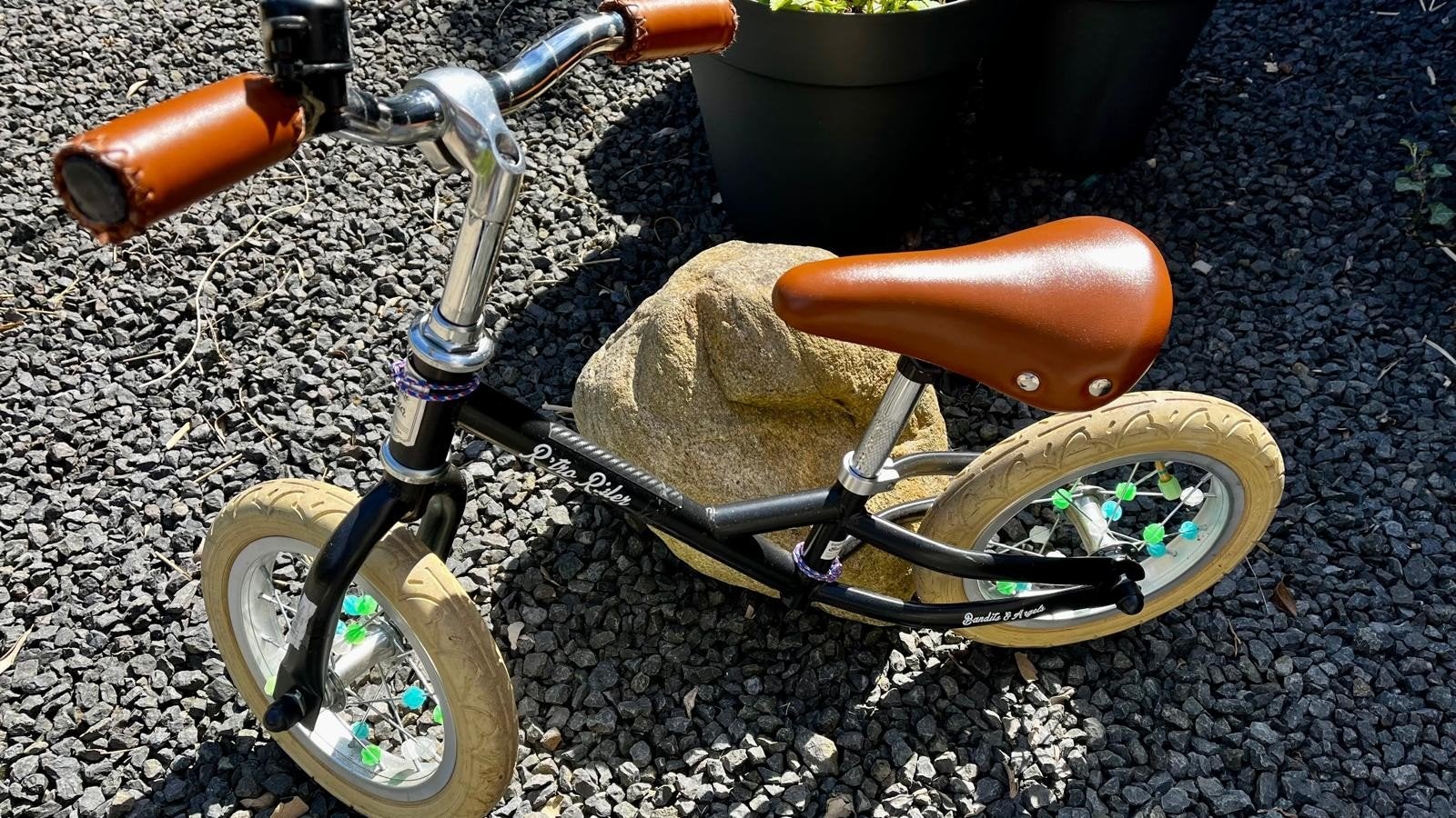 Retro Rider loopfiets - Zwart met bruin zadel, Ophalen, Zo goed als nieuw, Minder dan 16 inch, Retro Rider