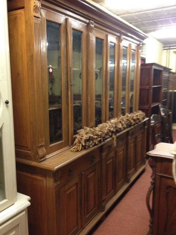 UNIEKE WANDKAST BUFFETKAST 270 cm. ZWAAR MASSIEF TEAK KAST, Antiek en Kunst, Ophalen