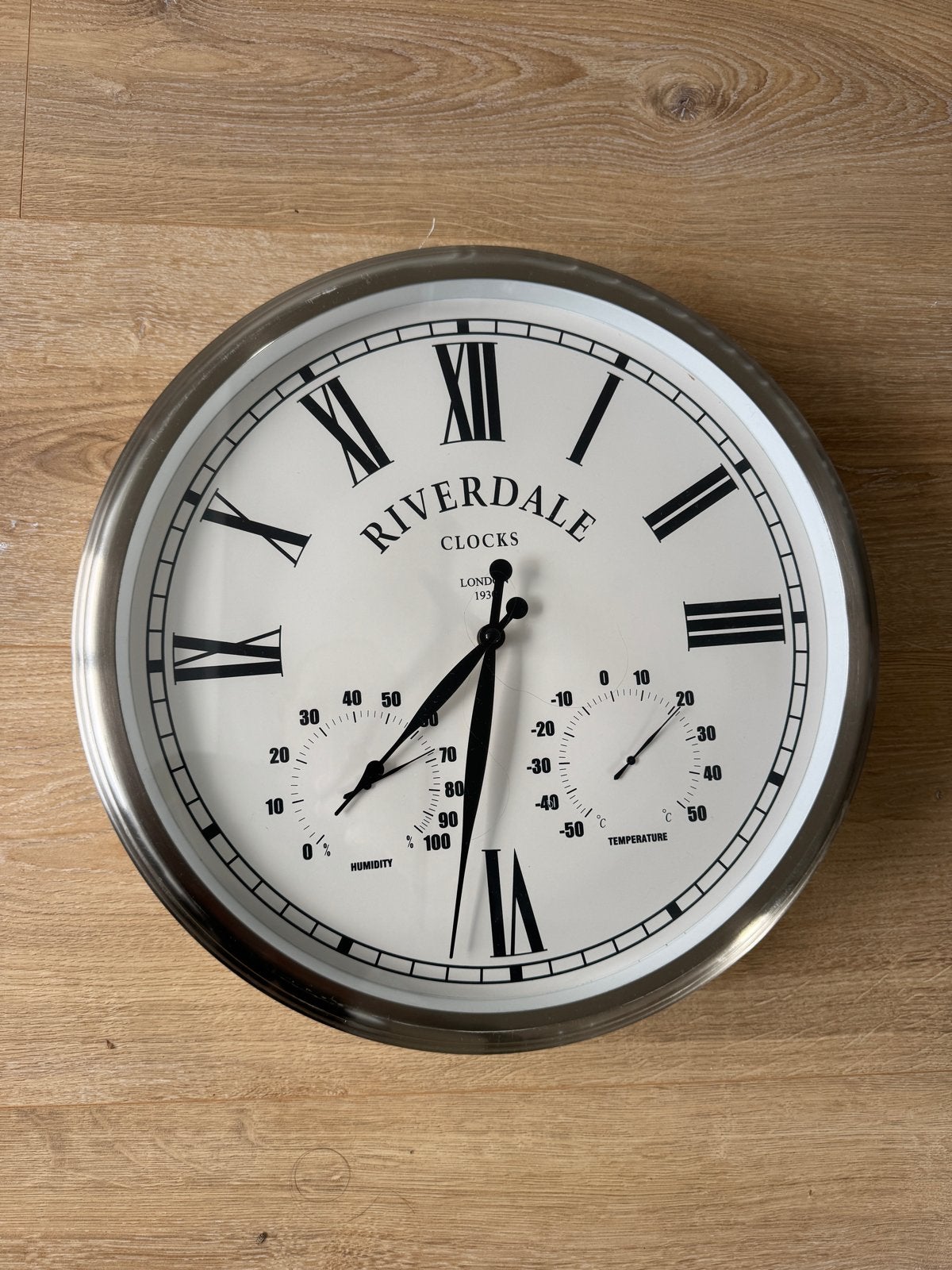 Riverdale Klok met Thermometer en Hygrometer, Antiek en Kunst, Ophalen