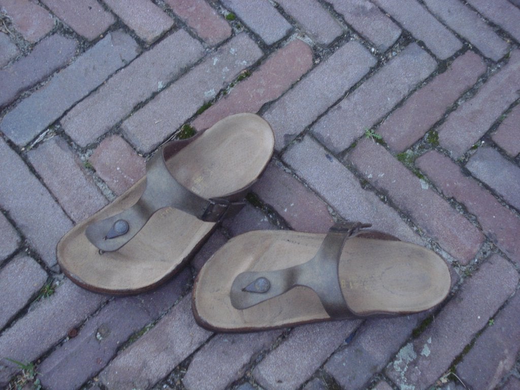 GRATIS VERZENDEN MOOIE BRUINE GIZEH BIRKENSTOCKS MT 41, Slippers, Bruin, Verzenden, Zo goed als nieuw