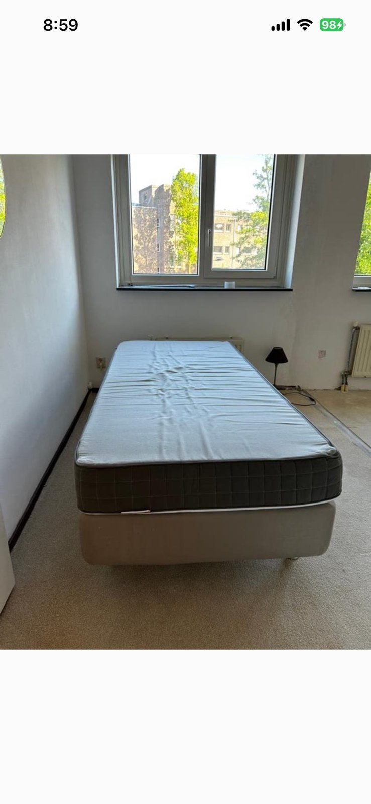 ikea bed  90x 200 with mattress, Ophalen, Gebruikt, 90 cm, Eenpersoons
