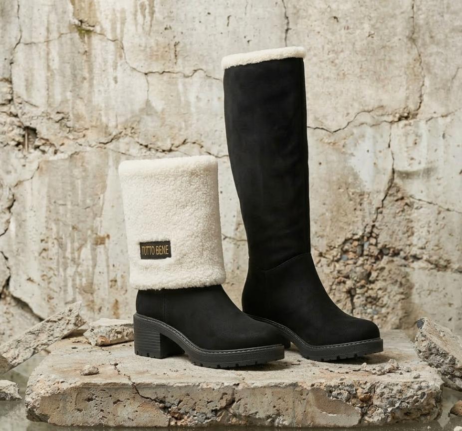 Tutto Bene Teddy omslag Boot Laars Black Maat 39, Hoge laarzen, Zwart, Nieuw, Ophalen of Verzenden