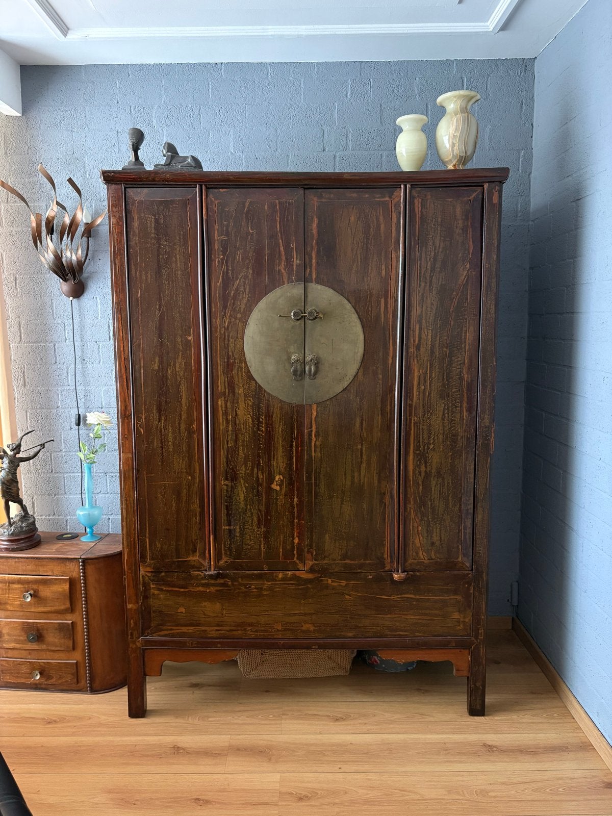 Antieke Chinese Bruidskast - 132x64x196 cm, Antiek en Kunst, Ophalen of Verzenden
