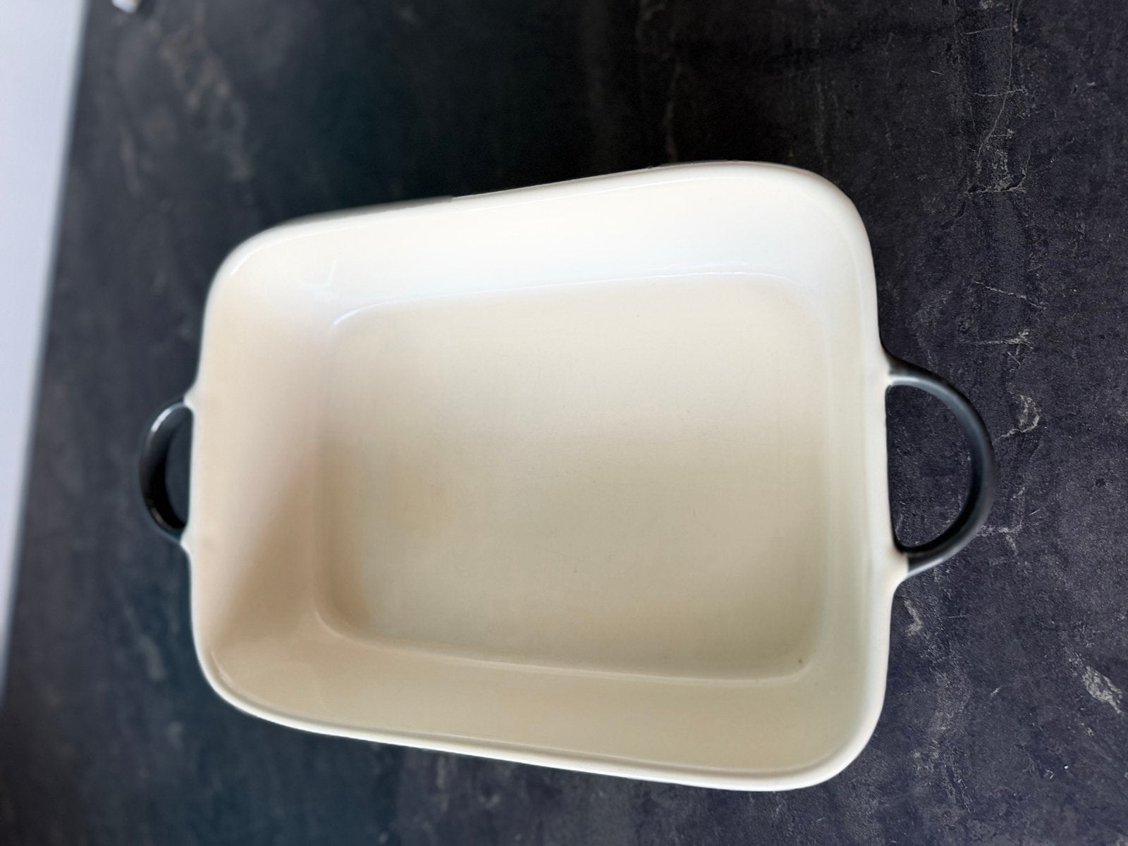 Ovenschaal met handvatten - Zwart/Crème zgan, Overige typen, Ophalen of Verzenden, Zo goed als nieuw, Zwart