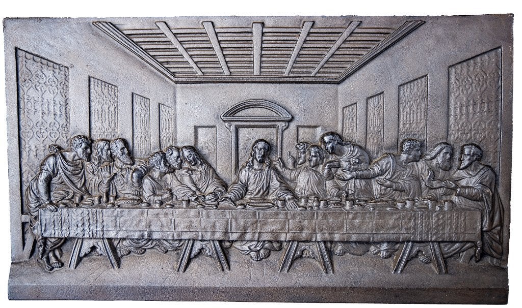 Laatste avondmaal van Leonardo da Vinci in gietijzer, Antiek en Kunst, Ophalen