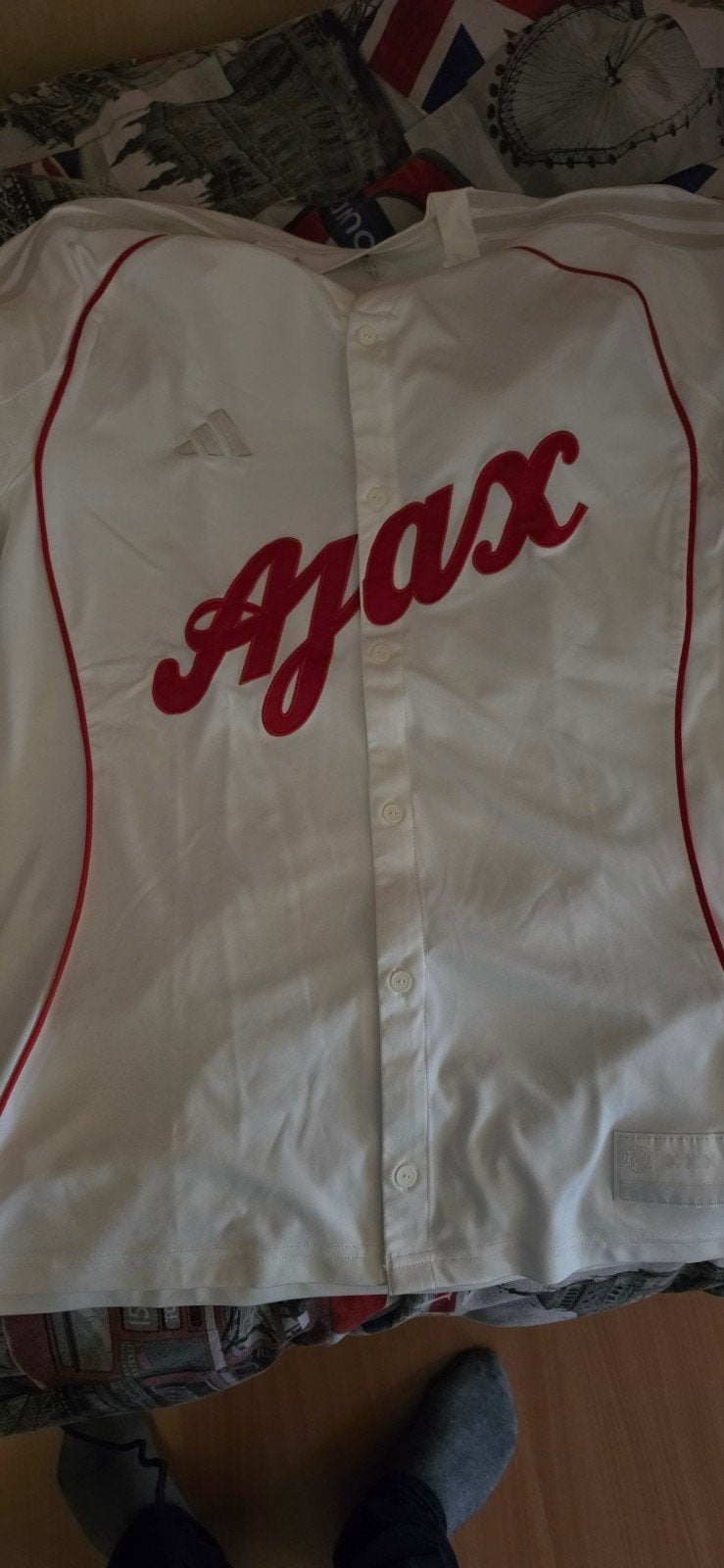 Ajax Baseball Shirt - Adidas - Maat L, Ophalen of Verzenden, Zo goed als nieuw, Adidas