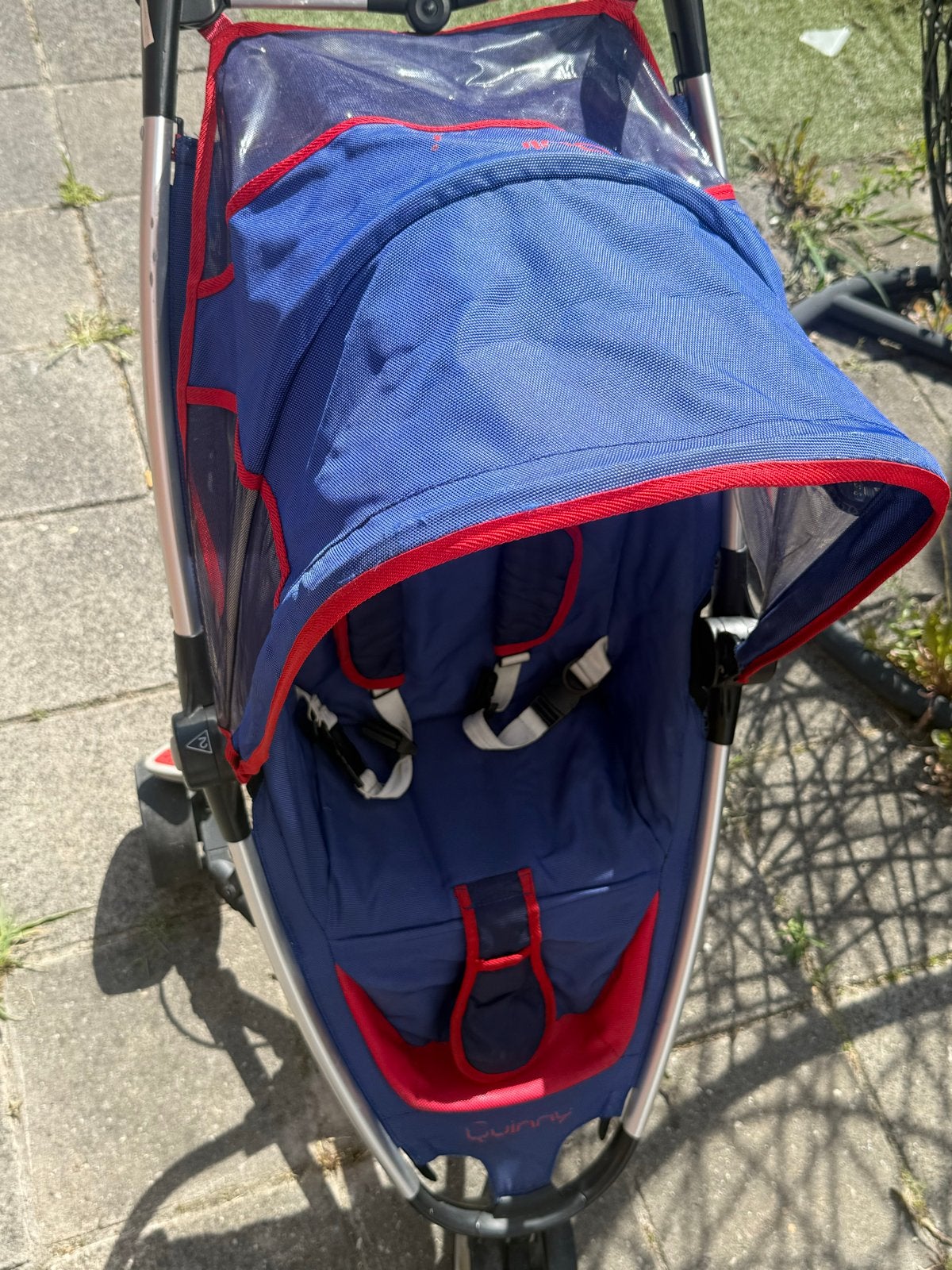 Quinny Zapp Xtra 2 Buggy - Blauw/Rood, Ophalen, Gebruikt, Quinny, Regenhoes