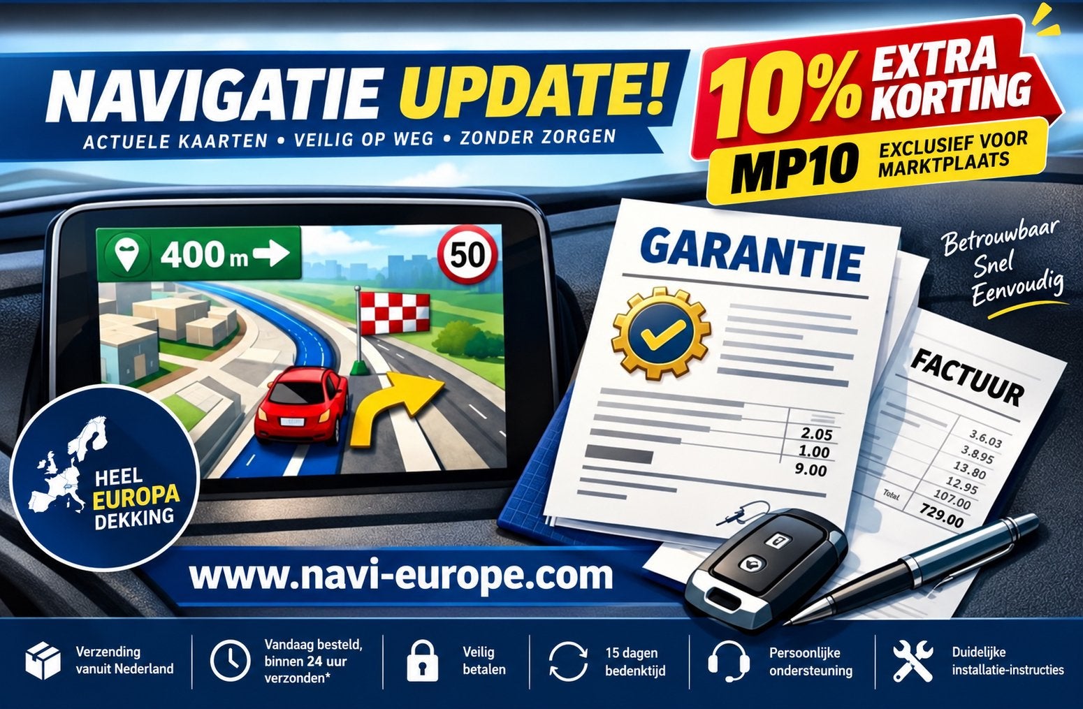AUTO NAVIGATIE UPDATE EUROPA – NU 10% EXTRA KORTING, Computers en Software, MAZDA FORD MERCEDES SUZUKI CITROËN NISSAN RENAULT OPEL TOYOTA