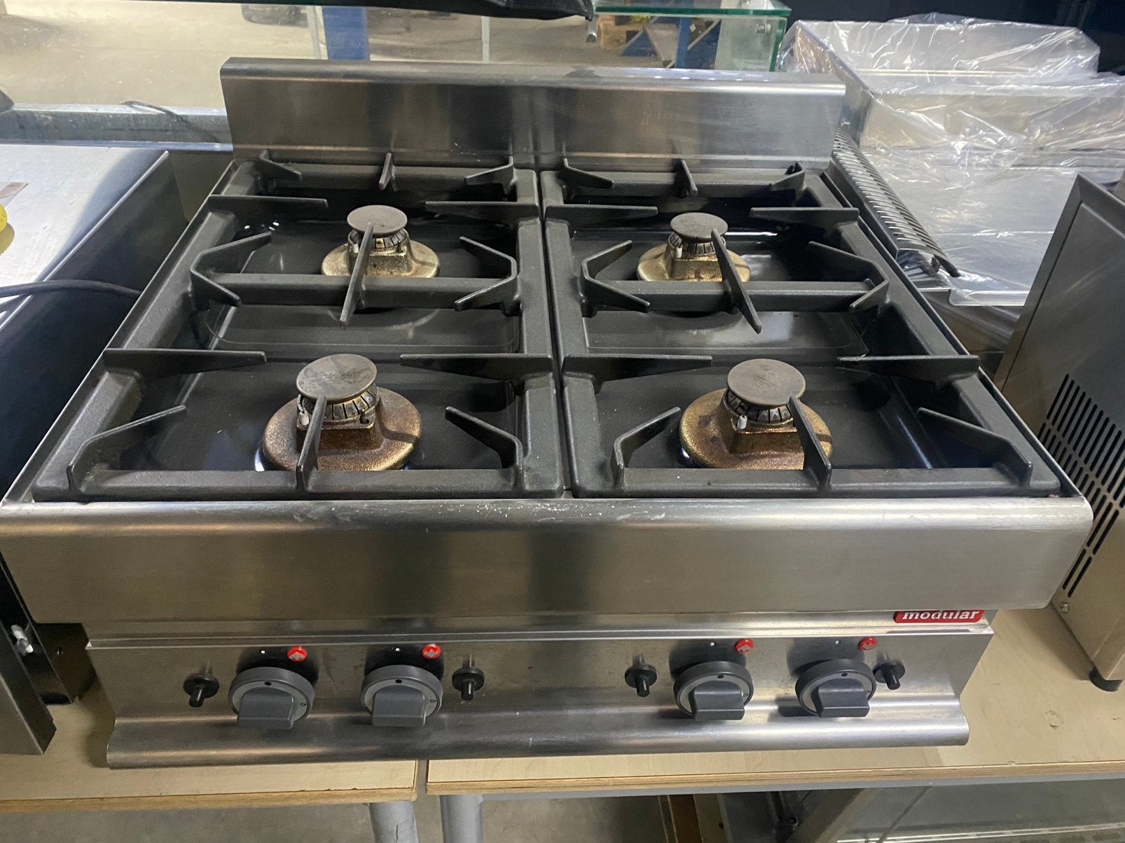 Modular 4 pits gasfornuis tafelmodel aardgas gaskooktoestel, Ophalen, 4 kookzones, Zo goed als nieuw, Gas