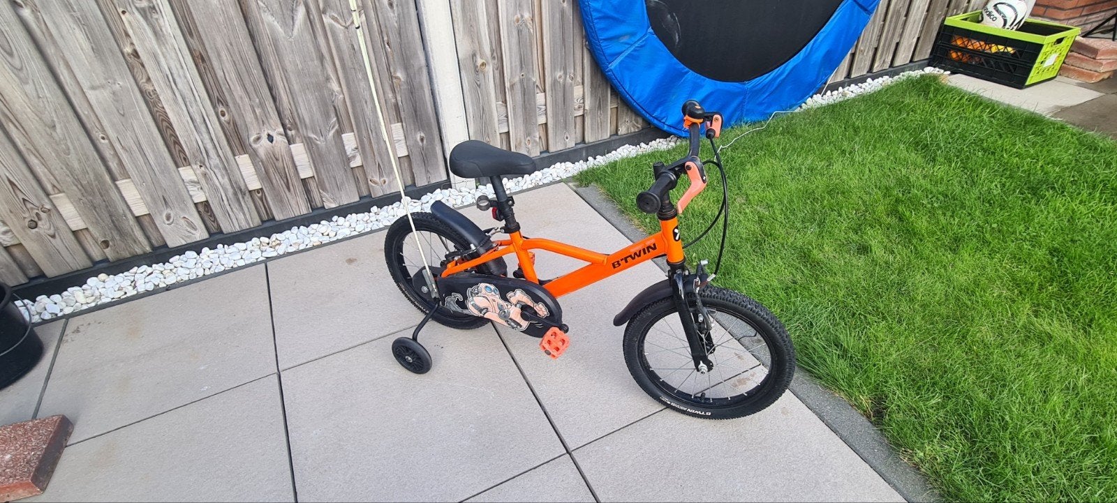B'Twin kinderfiets 16 inch met zijwieltjes, Ophalen, Zijwieltjes, Velgrem, B'Twin