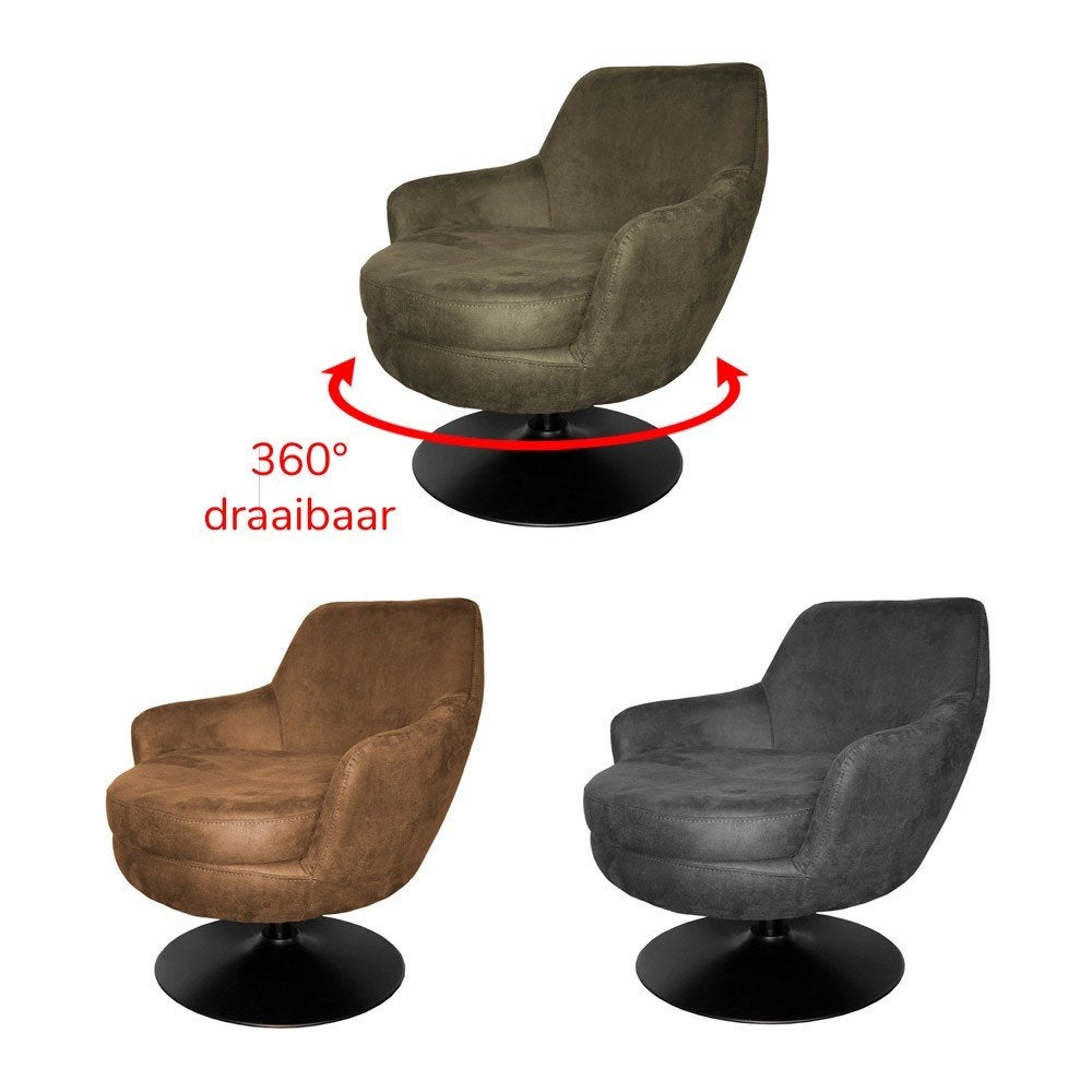 FAUTEUIL LEER VAN €295 NU €195, Nieuw, 75 tot 100 cm, Ophalen of Verzenden, Leer