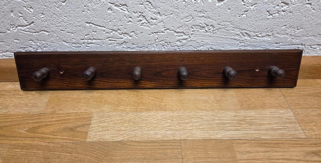 eiken hout wand kapstok, 6 haken, Wandkapstok, Gebruikt, Ophalen of Verzenden, Minder dan 100 cm