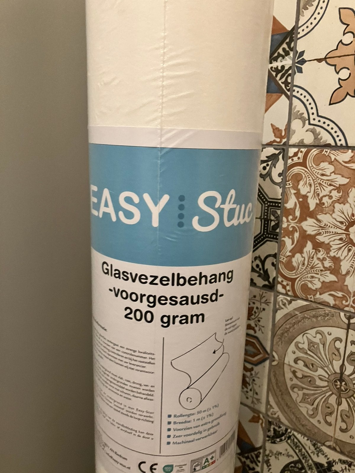 Renovlies 200 gram glad 50m2 professioneel inclusief lijm, Huis en Inrichting, Stoffering | Behang, Ophalen, 50 tot 75 m², Wit