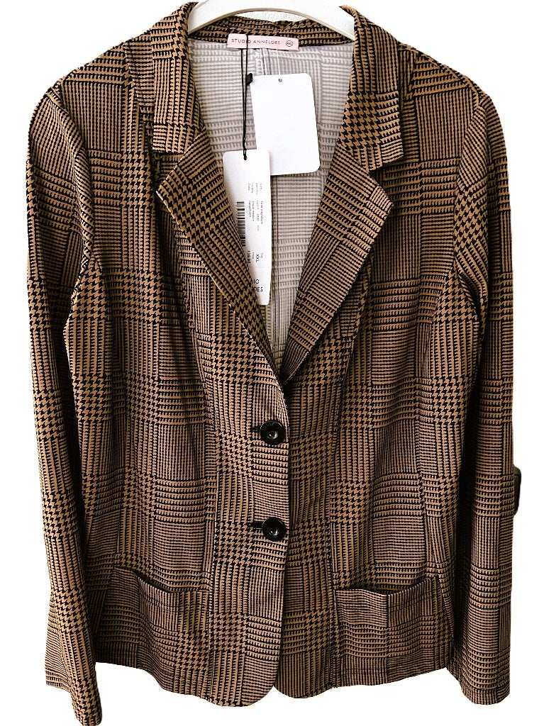 Nieuw Studio Anneloes TESK Prince de Galles jasje XXL, Studio Anneloes, Bruin, Verzenden, Maat 46/48 (XL) of groter