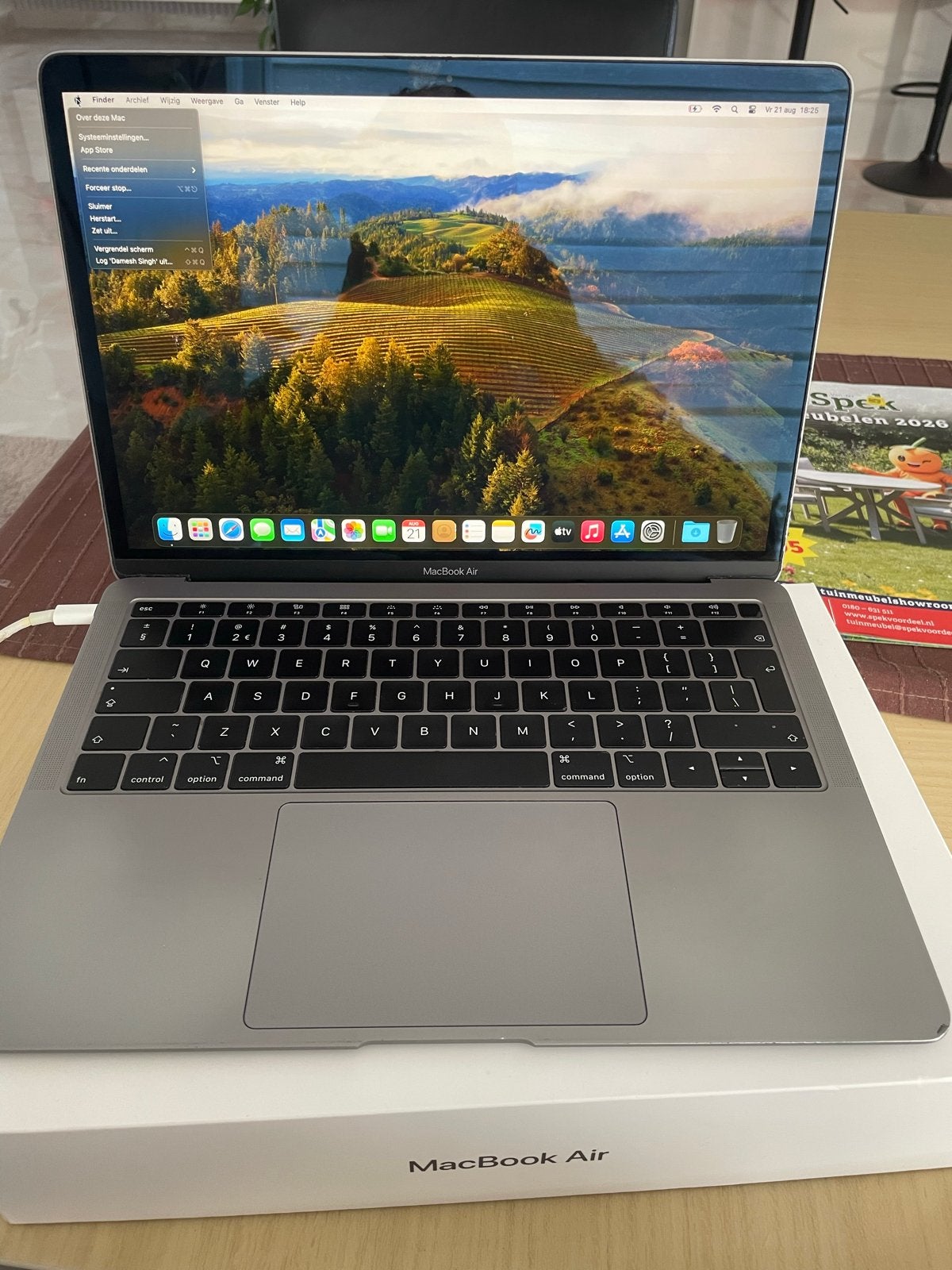 MacBook Air Retina 13-inch 2019 - Intel Core i5, Computers en Software, Apple Macbooks, Ophalen, Gebruikt, 256 GB, Qwerty