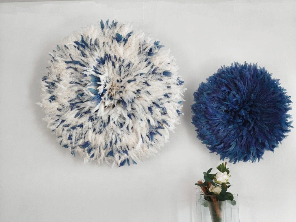 Authentieke Juju Hats uit Kameroen wanddecoratie (Set van 2), Ophalen of Verzenden, Zo goed als nieuw