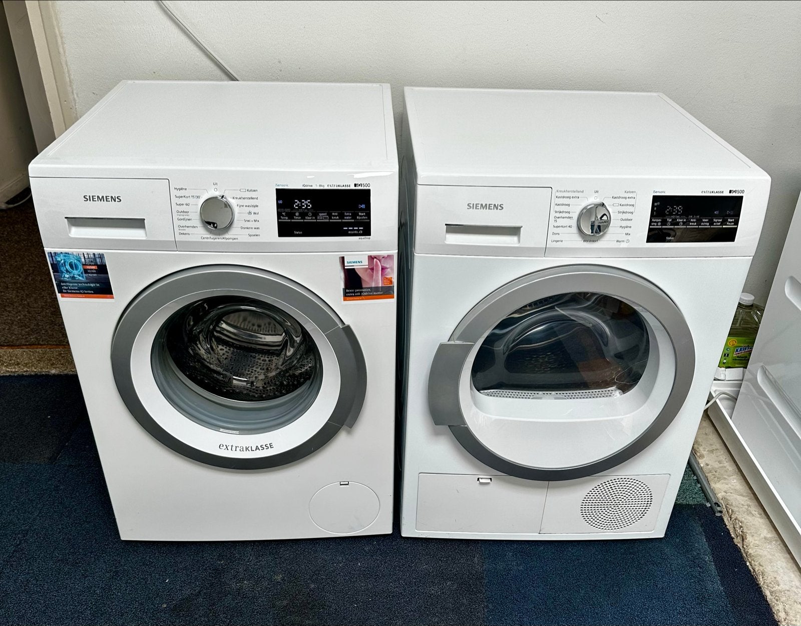 Setje Siemens IQ500 ExtraKlasse Wasmachine & CondensDroger, Www.siemens.com, 8 tot 10 kg, Germany, Ophalen of Verzenden