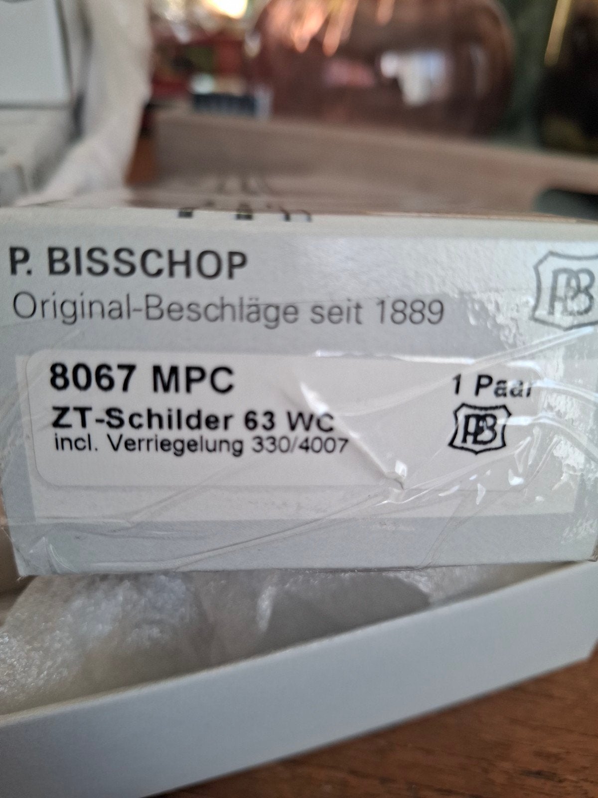 Deurbeslag Messing Vernikkeld - P. Bisschop 8067 MPC, Ophalen of Verzenden