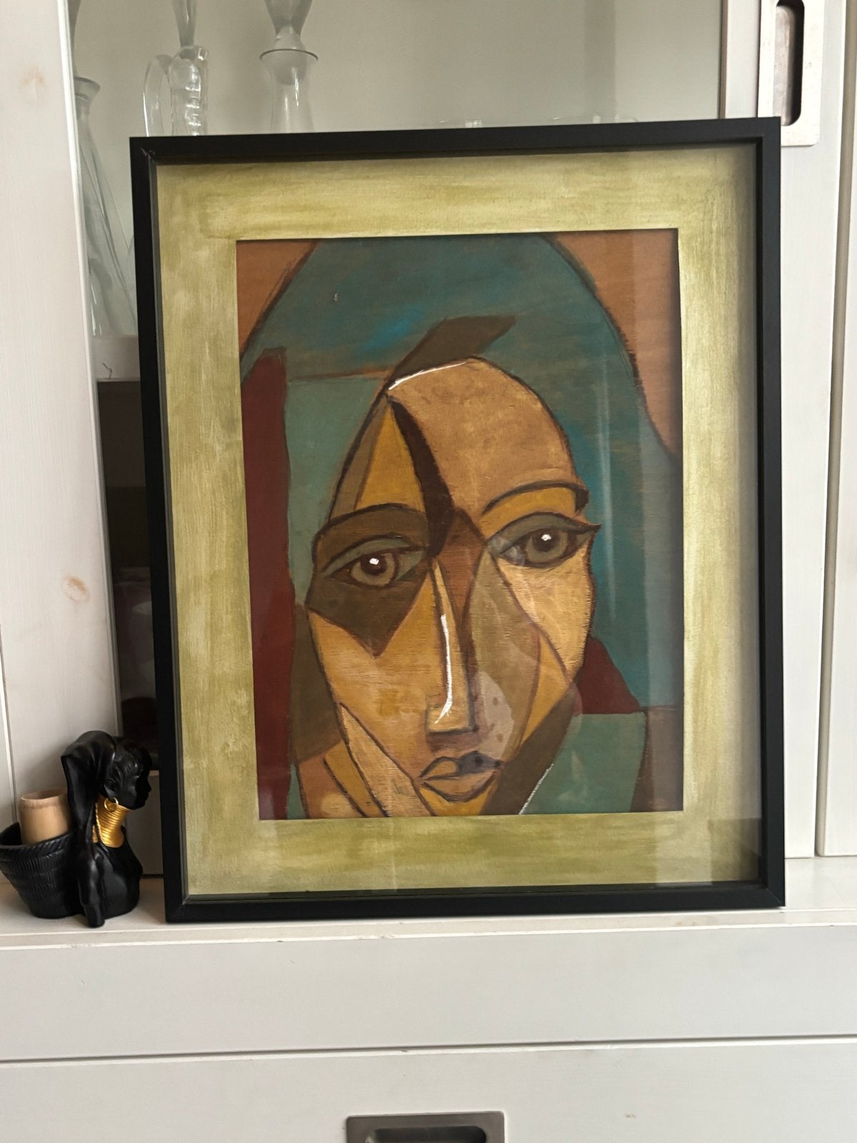 Origineel schilderij "Le Visage" van Inge Malefason, Ophalen of Verzenden