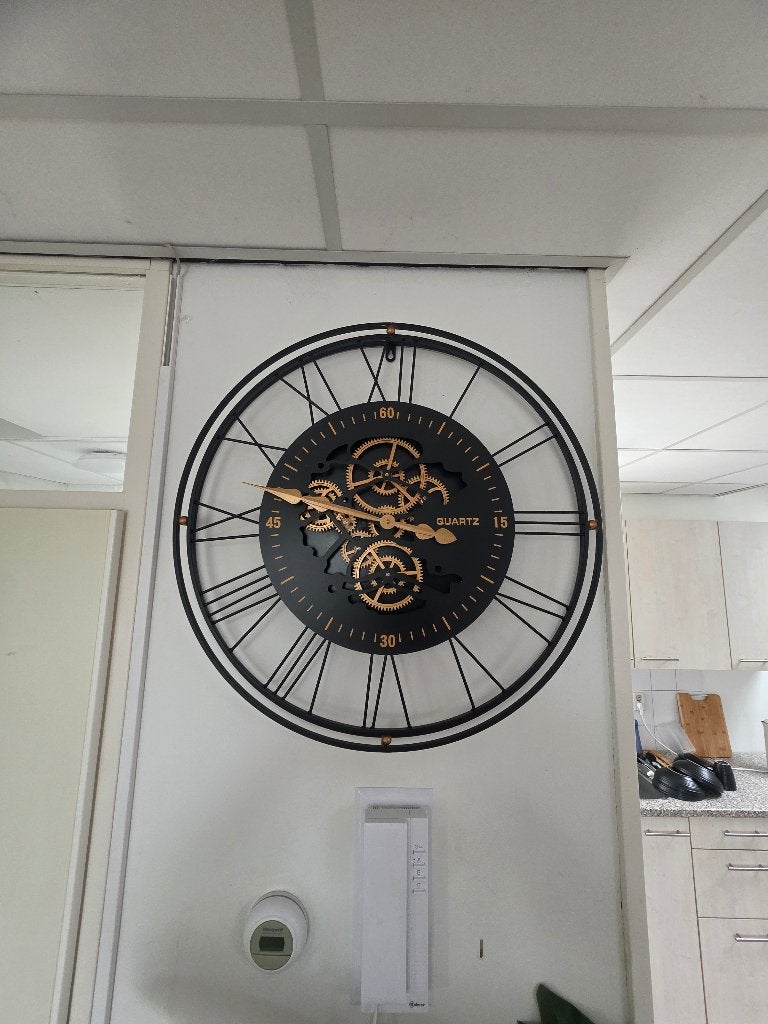 Grote Wandklok met Zichtbaar Uurwerk - Werkt op Batterijen, Ophalen, Wandklok, Analoog, Zo goed als nieuw