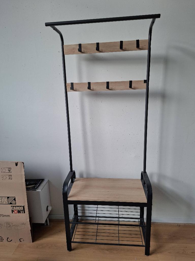 Kapstok met schoenenrek, Huis en Inrichting, Woonaccessoires | Kapstokken, Zo goed als nieuw, Metaal, 150 tot 200 cm, Ophalen