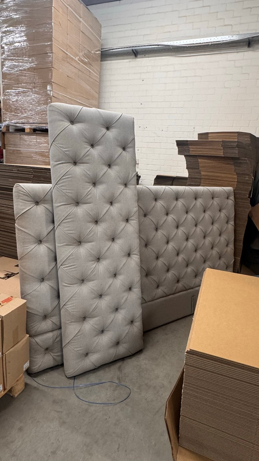 Grijs Hoofdbord en Voetbord voor Bed - gratis bed bord, Ophalen, Gebruikt, Tweepersoons, Overige maten