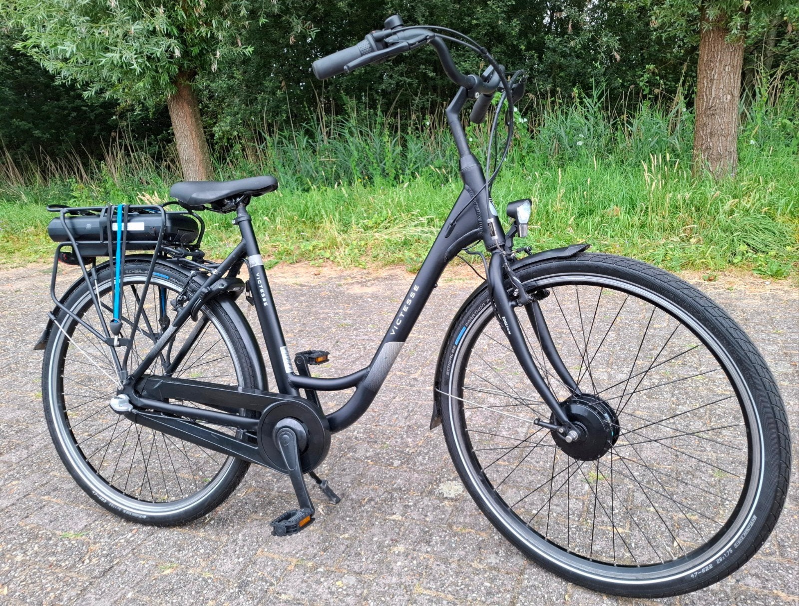 Hippe mat zwarte elektrische damesfiets, 28inch, 56cm hoog✅️, Ophalen, Gebruikt, Versnellingen, Batavus
