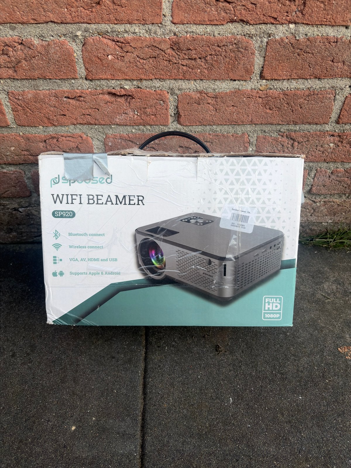 Nieuwe Spoused SP920 WiFi Beamer Full HD 1080p Projector, Ophalen, Nieuw, LED, Full HD (1080)