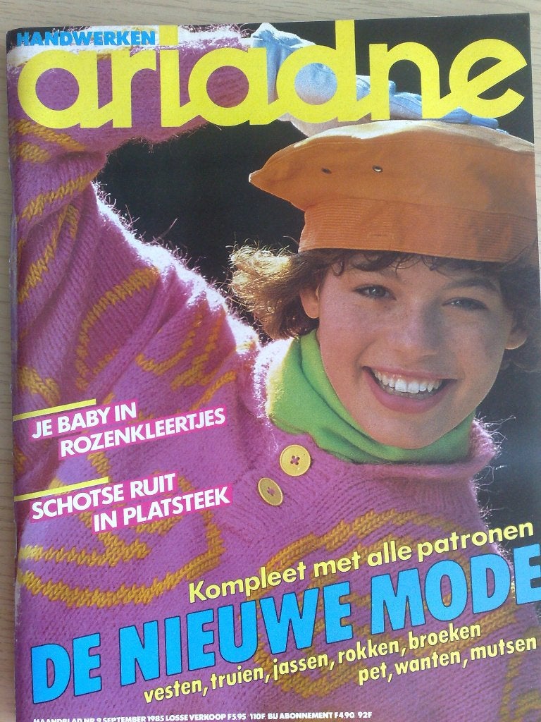 Ariadne september nr. 9 / 1985, Verzenden, Zo goed als nieuw, Breien of Haken, Patroon of Boek