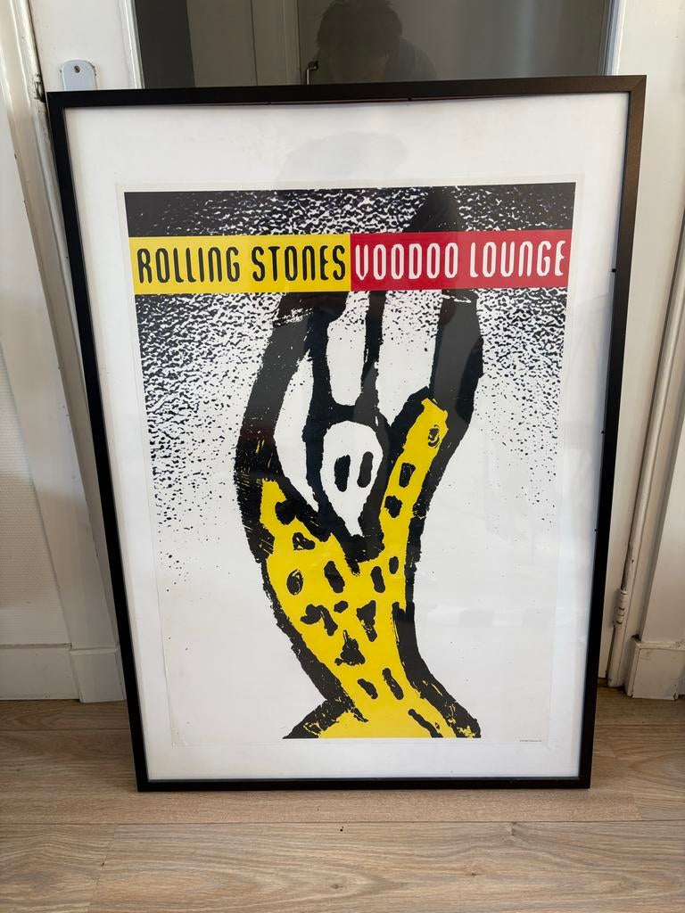 Rolling Stones Voodoo Lounge Poster 1994 - Ingelijst, Rechthoekig Staand, Met lijst, Ophalen of Verzenden, Zo goed als nieuw