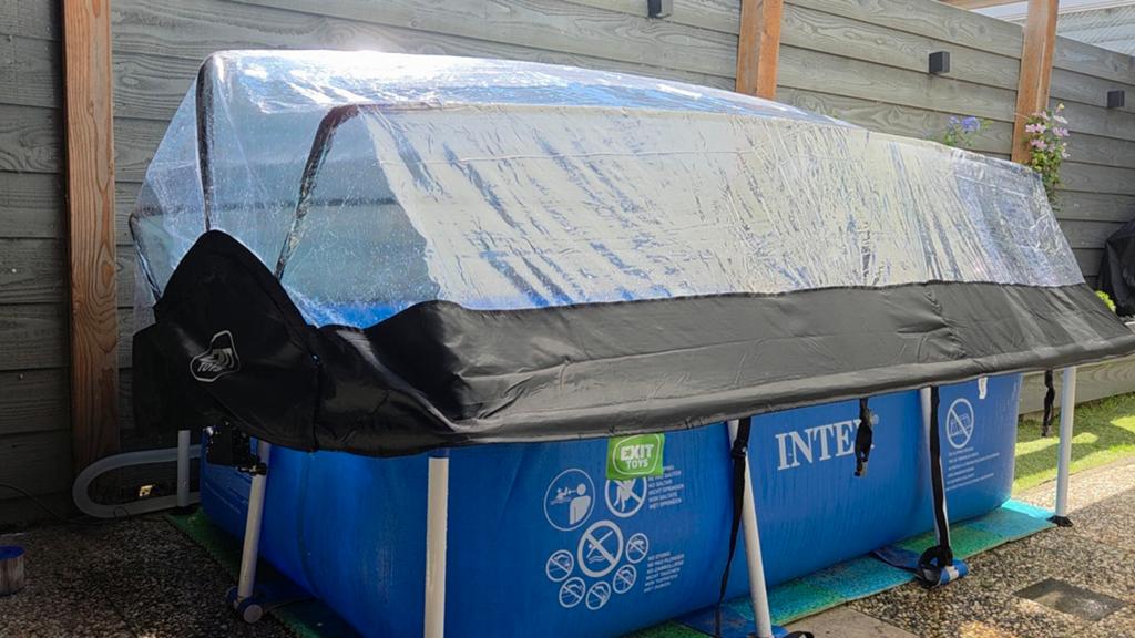 Intex zwembad met overkapping, pomp, stofzuiger en tabletten, Ophalen, Minder dan 80 cm, Opzetzwembad, 200 tot 400 cm