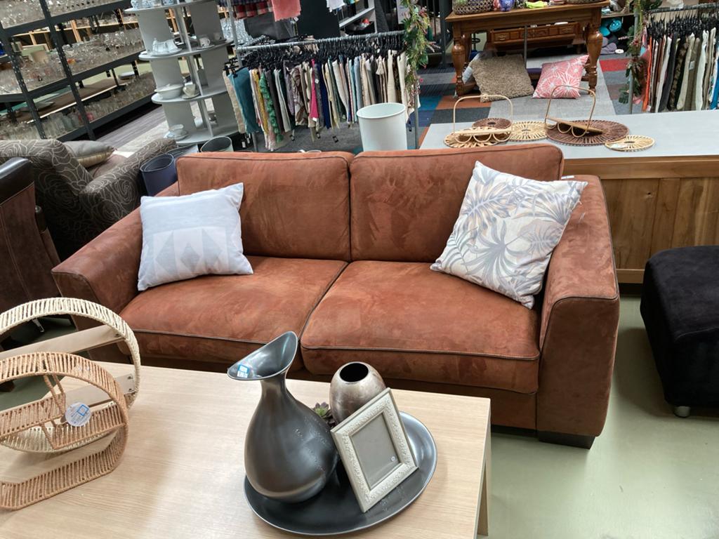 Comfortabele bank en fauteuil set - Bruin, Gebruikt, W, Ophalen of Verzenden, W