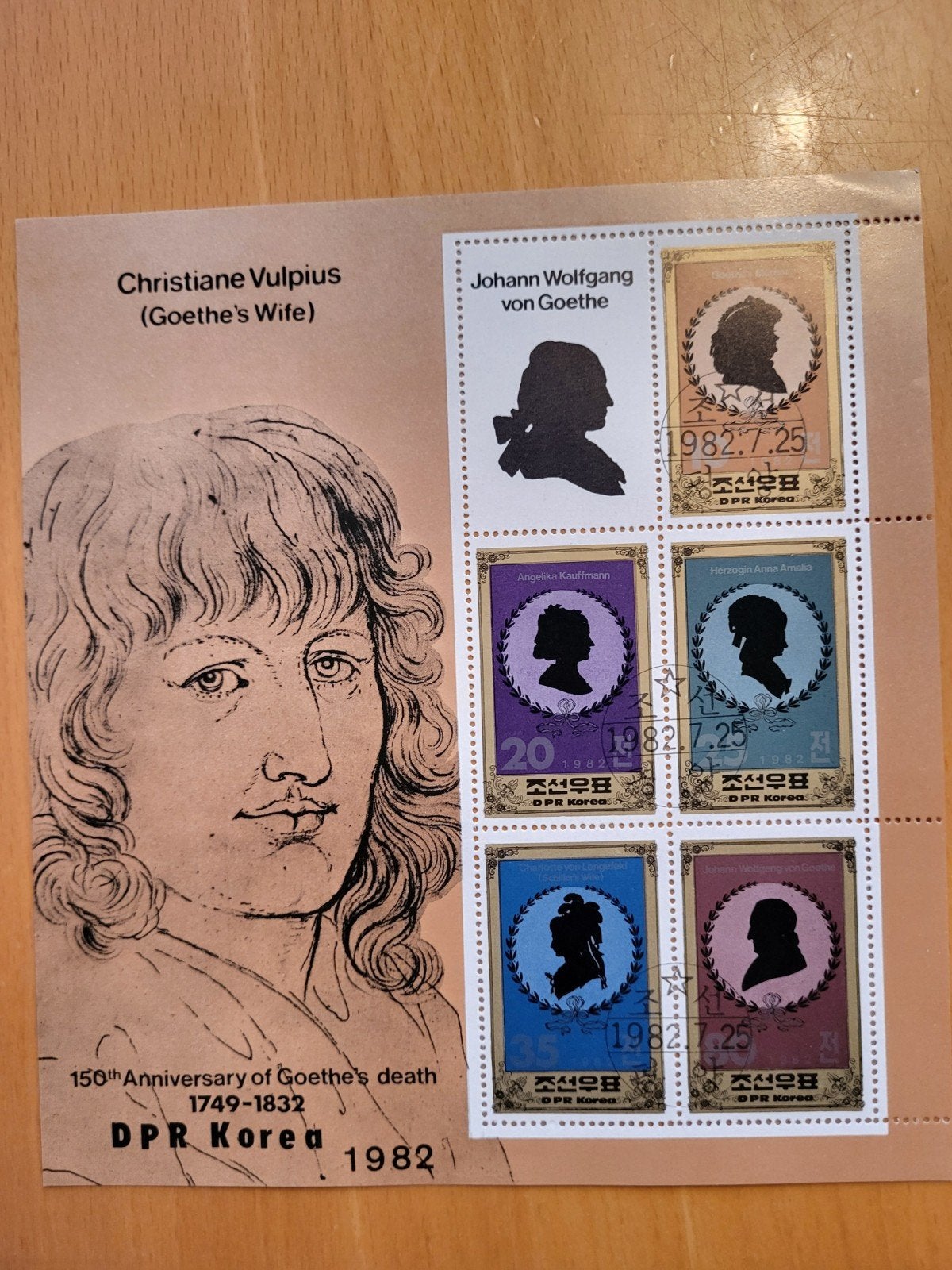 DPR Korea postzegels Goethe 150e sterfdag 1982, Postzegels en Munten, Verzenden, Gestempeld
