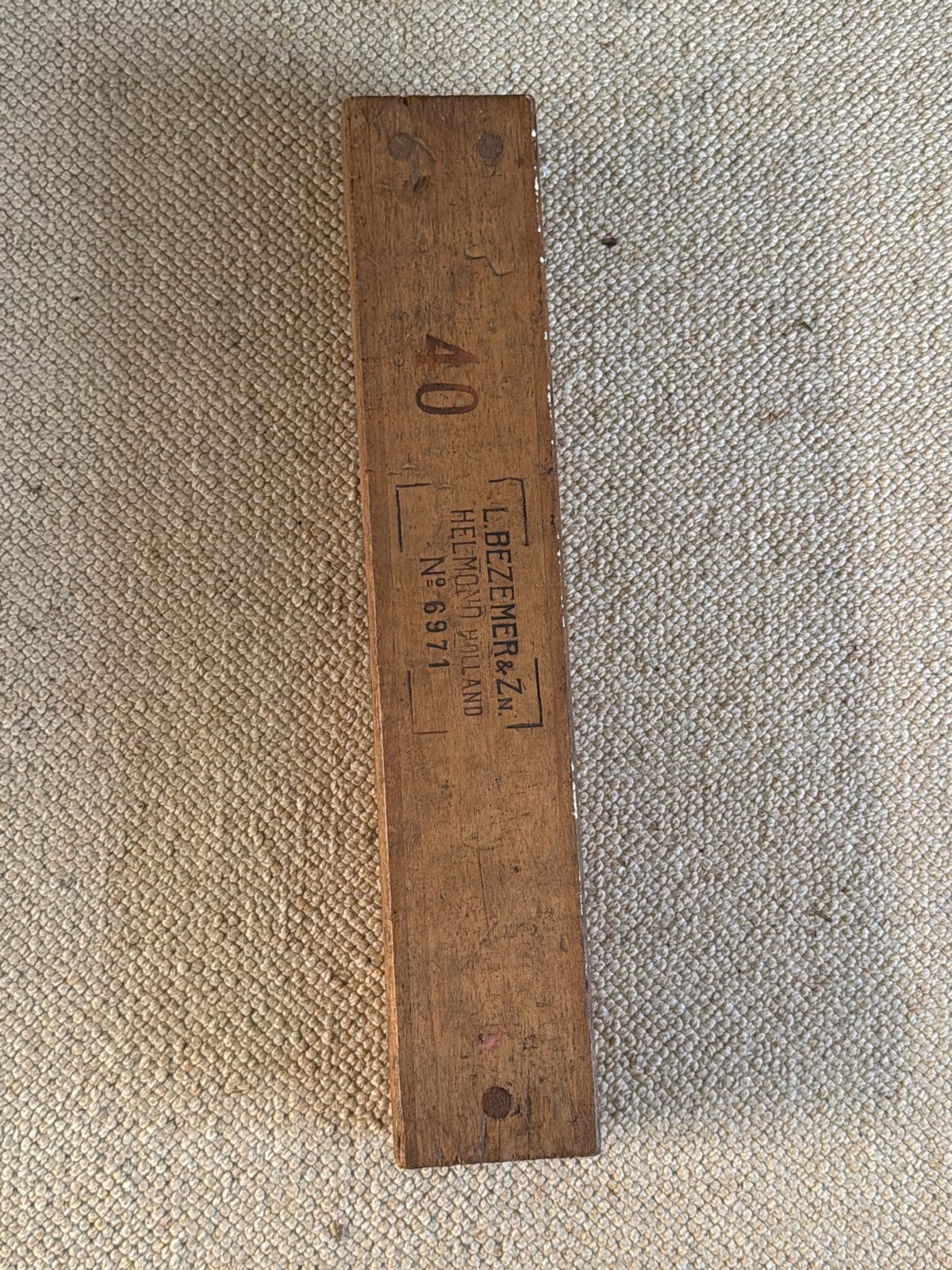 Antieke houten weefspoel van L. Bezemer & Zn. Helmond, Ophalen of Verzenden