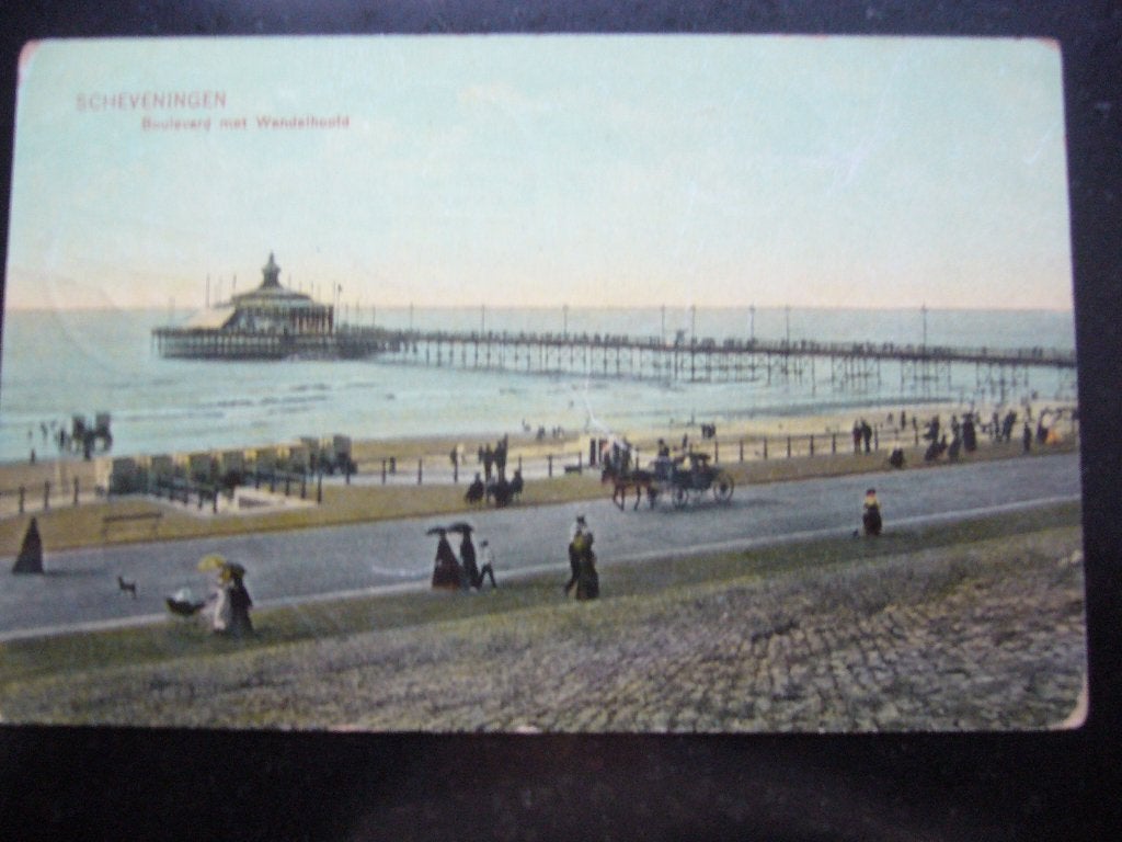 SCHEVENINGEN  =  BOULEVARD MET WANDELHOOFD  1909, Ophalen of Verzenden, Voor 1920, Gelopen, Zuid-Holland