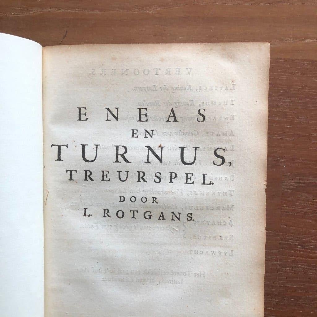 Maarsseveen 1714 Eneas en Turnus, Treurspel + Boerkermis, Antiek en Kunst, Ophalen of Verzenden, L. Rotgans