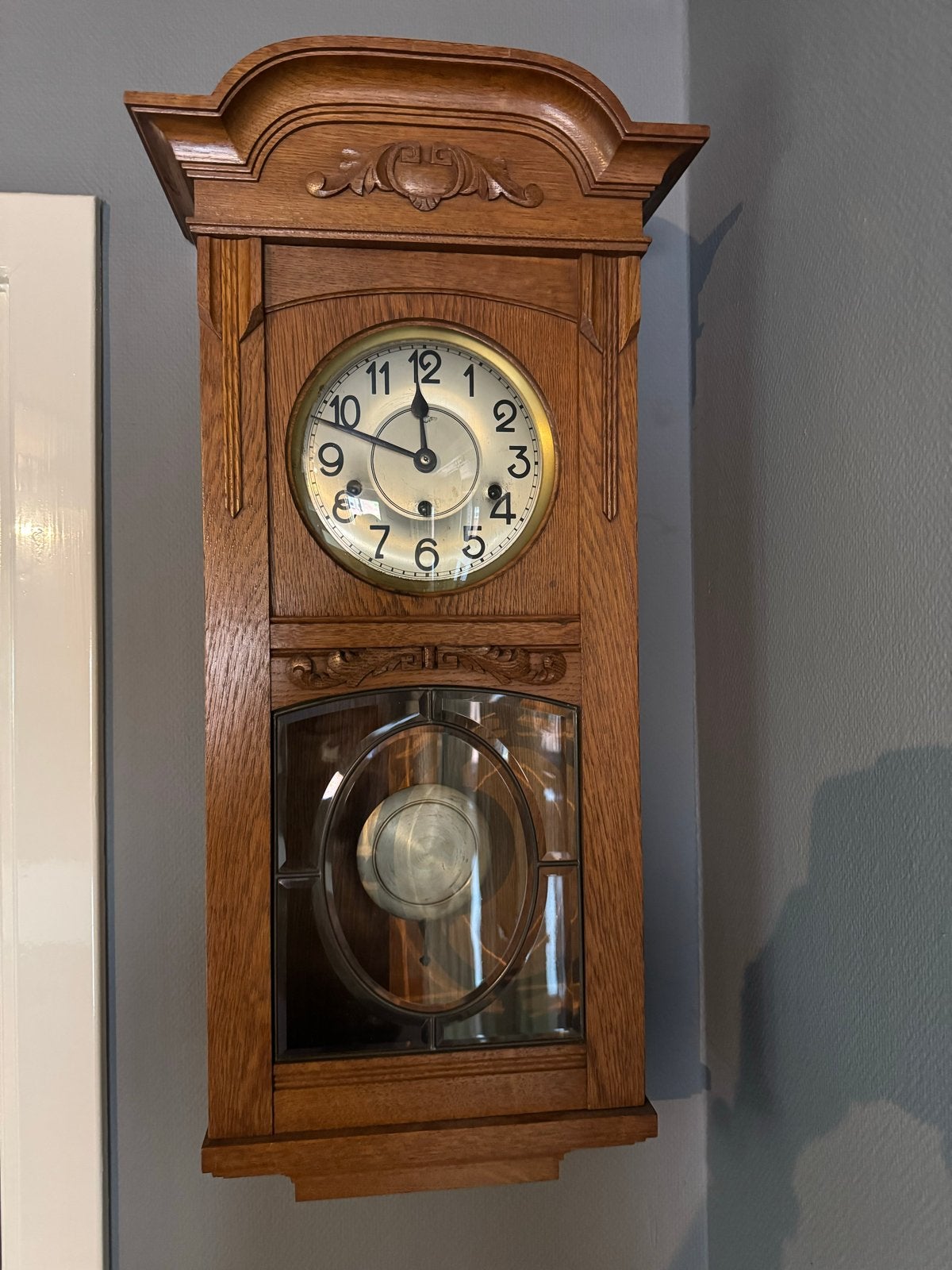 Antieke Eiken Wandklok met Slagwerk - Rond 1880, Antiek en Kunst, Antiek | Klokken, Ophalen
