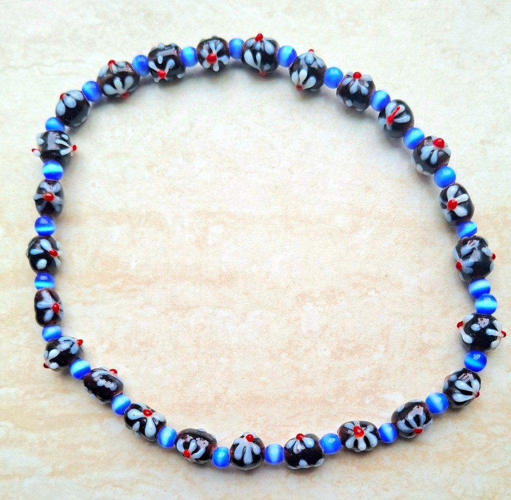 Antieke ketting millefiori handgemaakt, Ophalen of Verzenden, Overige materialen, Ketting
