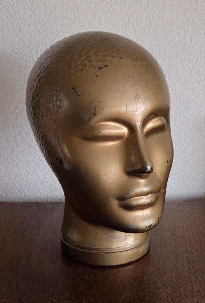 Vintage glazen goudkleurige hoofd, Ophalen of Verzenden