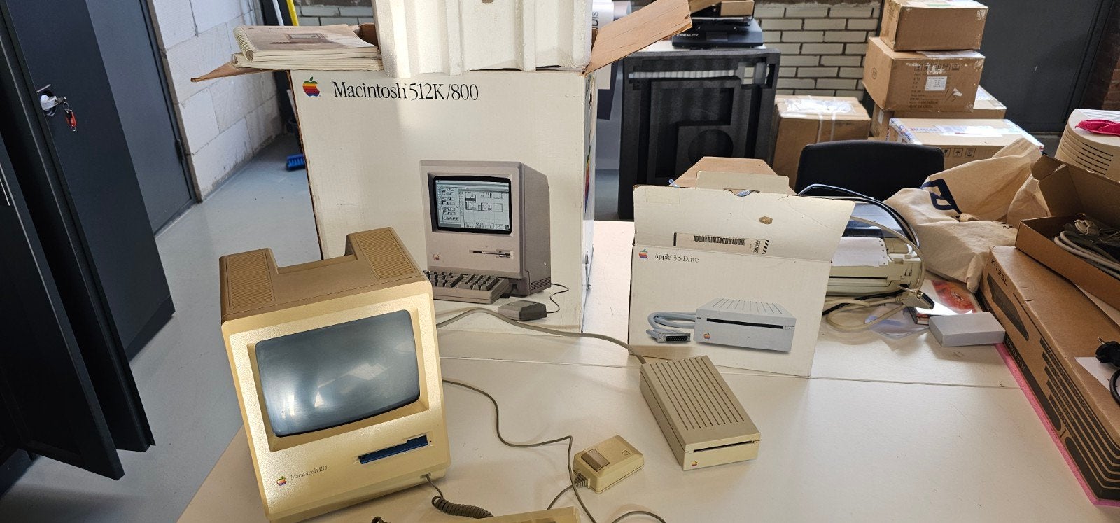 Vintage Apple Macintosh 512K Computer met Doos, Computers en Software, Ophalen, Apple