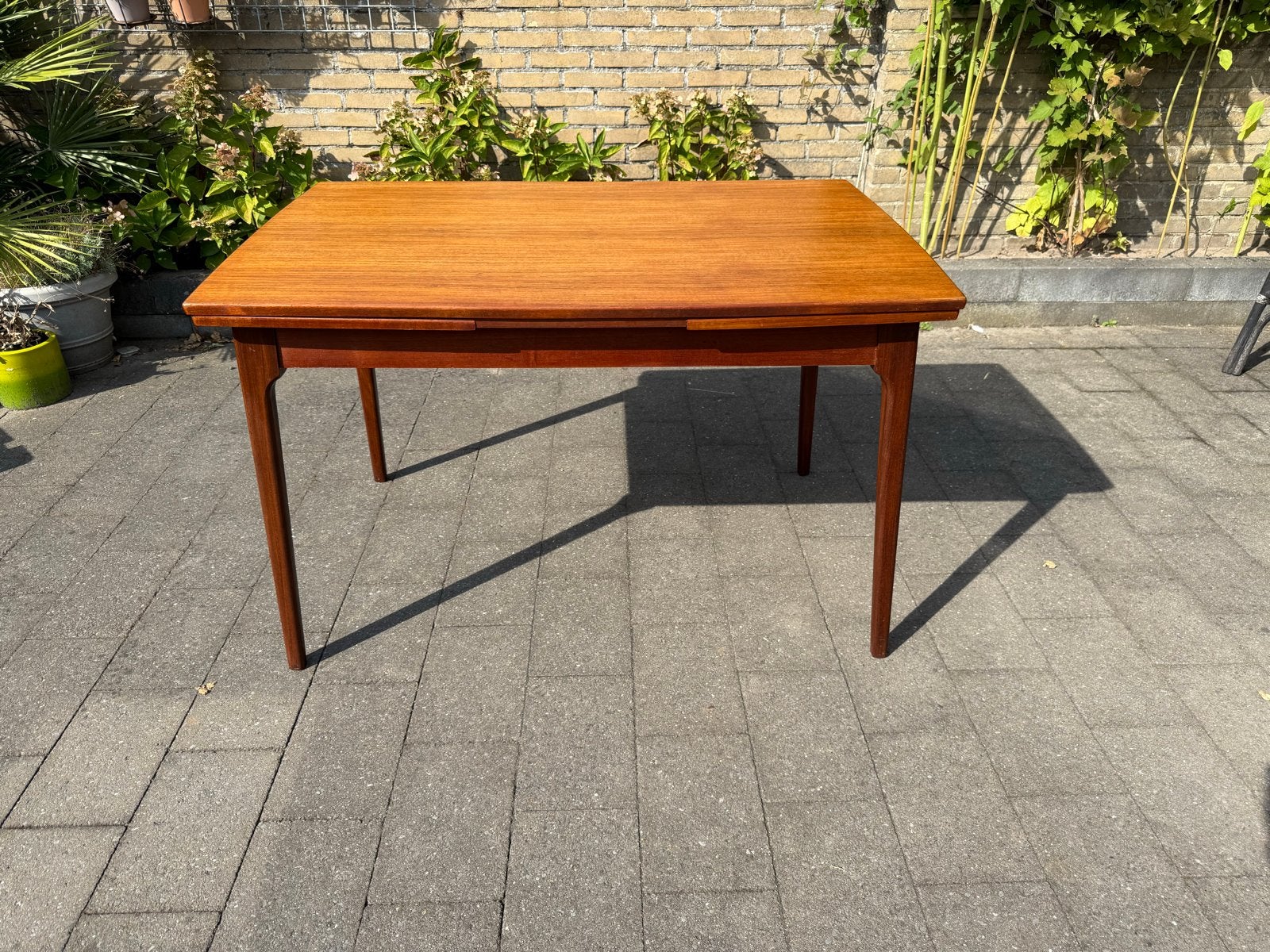 Vintage Teakhouten Uitschuifbare Eettafel - Retro Stijl, Huis en Inrichting, Tafels | Eettafels, Gebruikt, Teakhout, 200 cm of meer