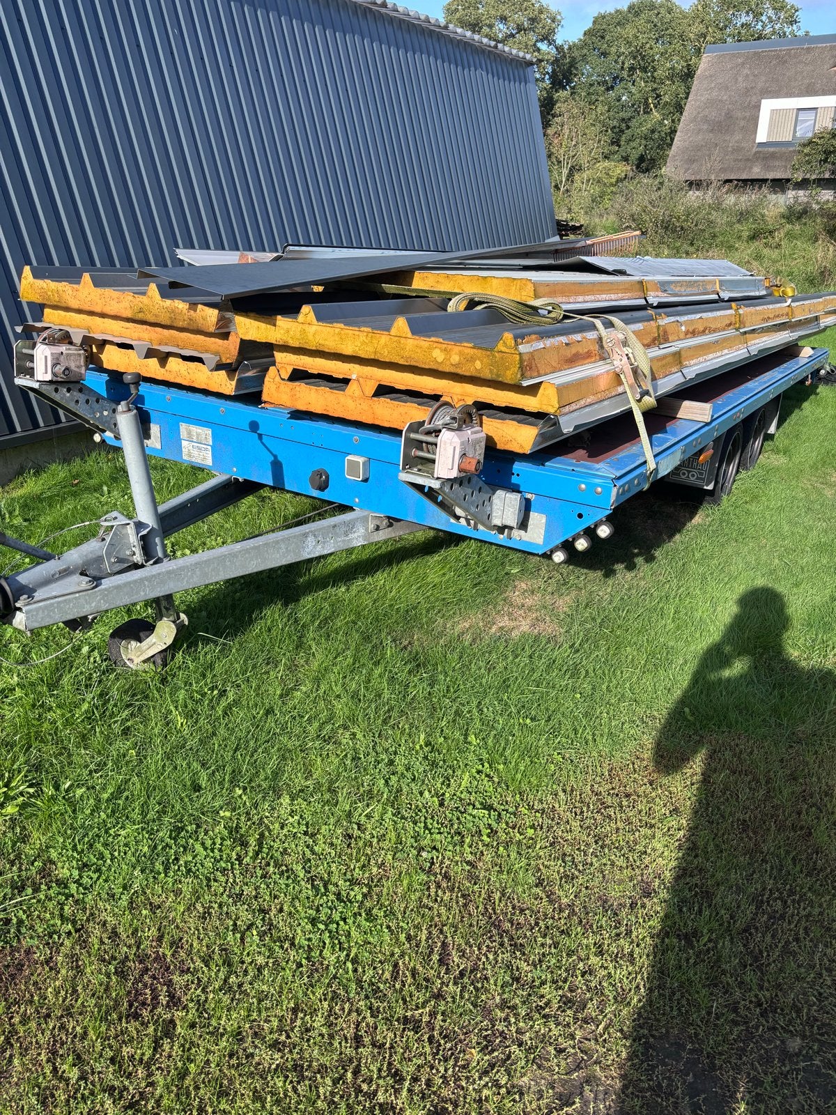Sandwichpanelen Antraciet 80mm Dik met Nokstukken, Doe-het-zelf en Verbouw, Ophalen, Gebruikt, Overige materialen, 50 tot 100 mm