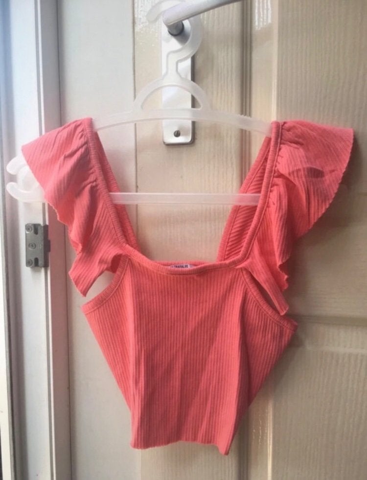 Roze crop top met vleermuis mouwtje maat M koraal, Maat 38/40 (M), Zara, Ophalen of Verzenden, Zo goed als nieuw