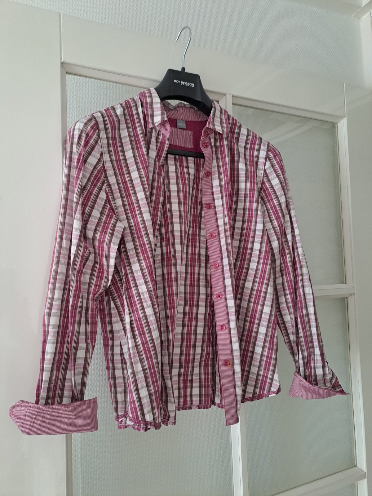 Erfo/42/als nieuw/fuchsia blouse, Ophalen of Verzenden, Zo goed als nieuw, Maat 42/44 (L), Roze
